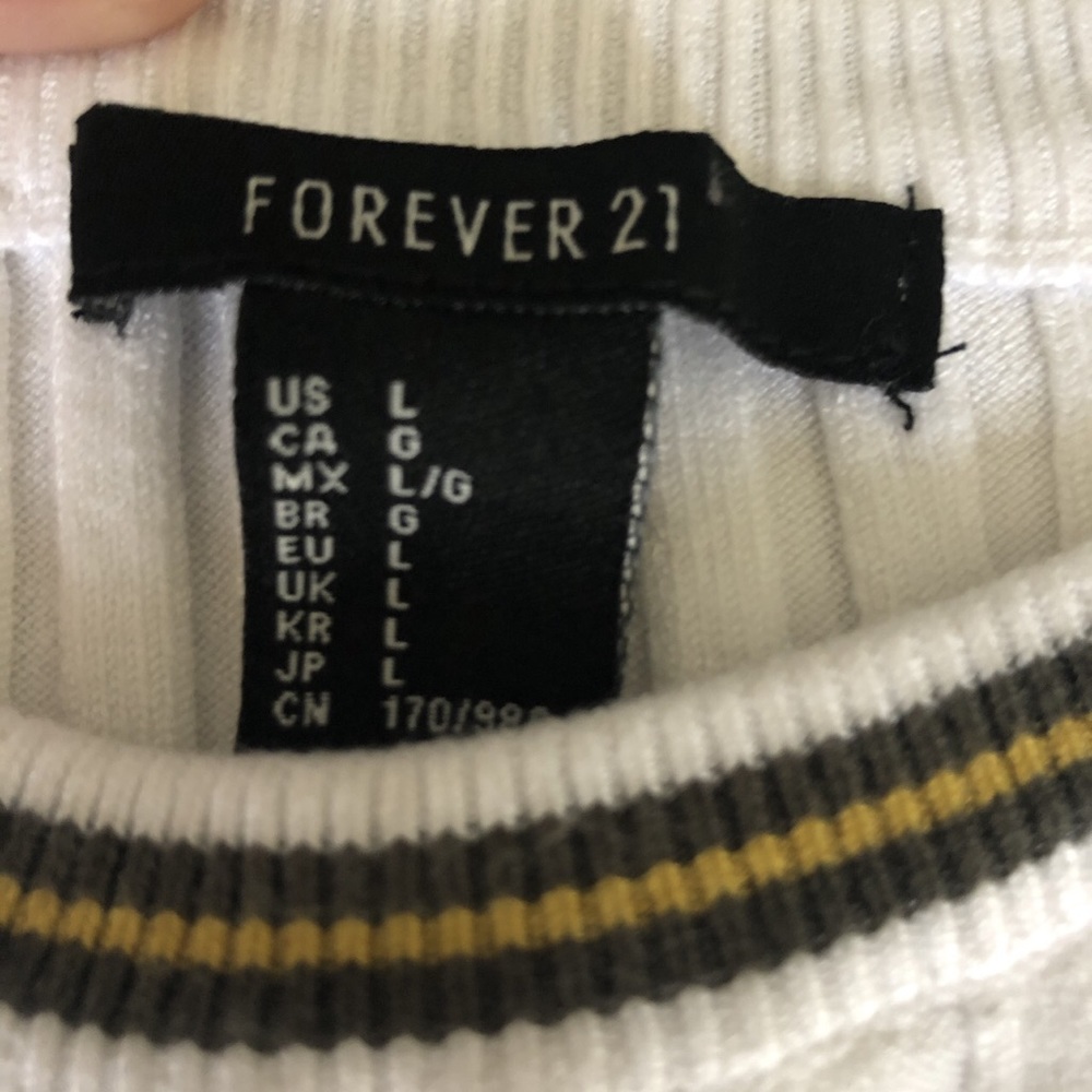 F21 White Ribbed Top - Picture 2 of 4